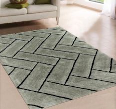 Modern Sliver Geometric Hall Mat